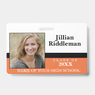 Orange, Black and White - Photo Reunion Badge