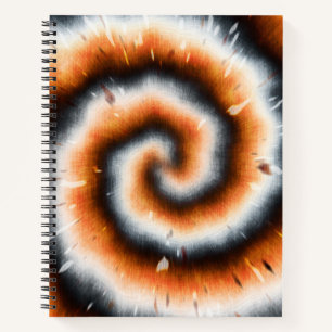 Orange, Black, and White Tie Dye Notebook