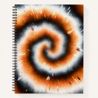 Orange, Black, and White Tie Dye Notebook