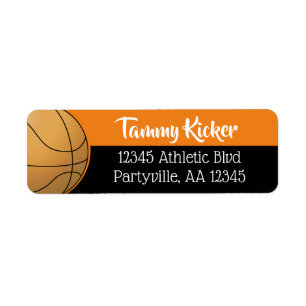 Orange & Black Basketball Address