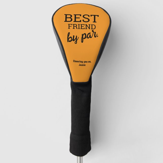 Orange Black Best Friend by par personalized Golf Head Cover (Front)