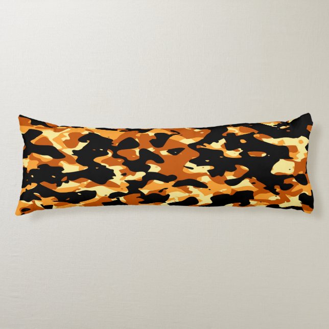  Orange Black Camo Body Pillow (Front)