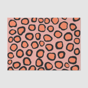 Orange Black Cheetah Animal Print Tissue Paper