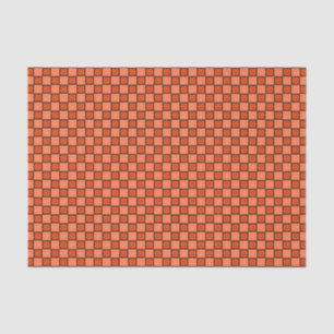 Orange Black Chequerboard Pattern Tissue Paper