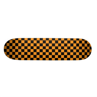 Orange & Black Chequerboard Skateboard