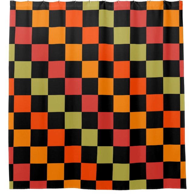 Orange Black Chequered Gingham Pattern (Front)