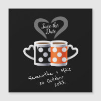 Orange + Black Coffee Colour Design Save the Date