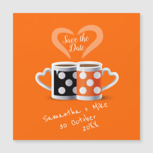 Orange + Black Coffee Colour Design Save the Date
