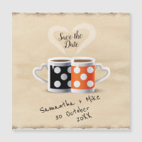 Orange + Black Coffee Colour Design Save the Date