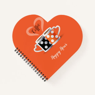 Orange + Black Coffee Colour Modern Design Notebook