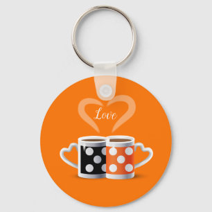 Orange + Black Coffee Colour or We Belong Together Keychain