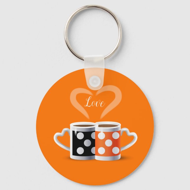 Orange + Black Coffee Colour or We Belong Together Keychain (Front)
