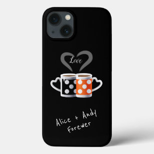Orange + Black Coffee Colour Trendy iPhone 13 Case
