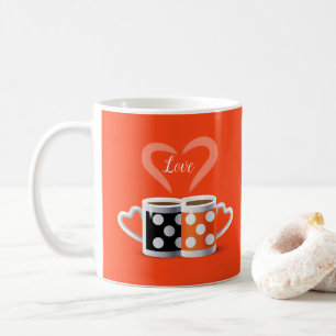 Orange + Black Coffee Colour Trendy Design POP ART Mug