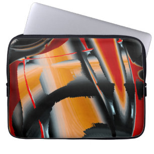 Orange black cropped digital paint magnification laptop sleeve