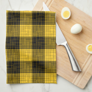 Orange Black Crosshatch Buffalo Check Kitchen Towel