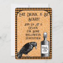 Orange Black Crow Raven Halloween