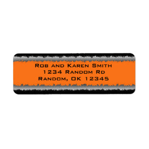 Orange black customizable shredded labels
