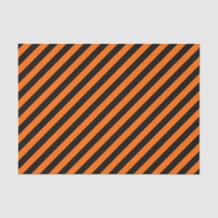 Orange/Black Diagonal Stripes Tissue Paper