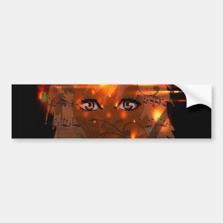 ORANGE BLACK FANTASY HUMAN CARTOON ANIME STYLE BUMPER STICKER