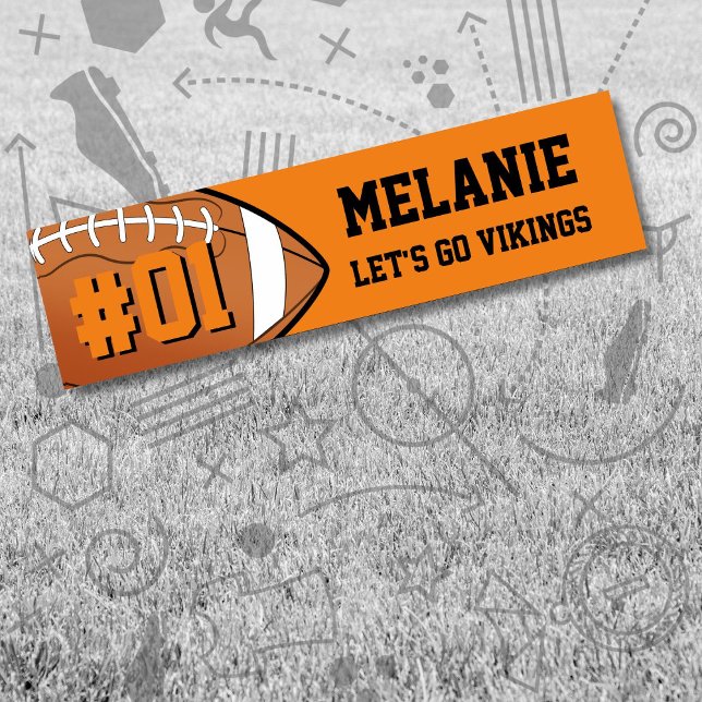 Orange Black Football Team Bumper Sticker (Creator Uploaded)