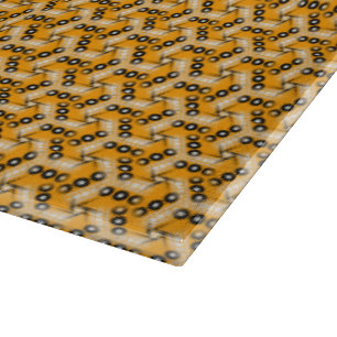 Orange+Black Geometric Pattern   Kitchen Decor Cutting Board