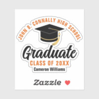 Orange Black Graduate Personalized 2025 Graduation
