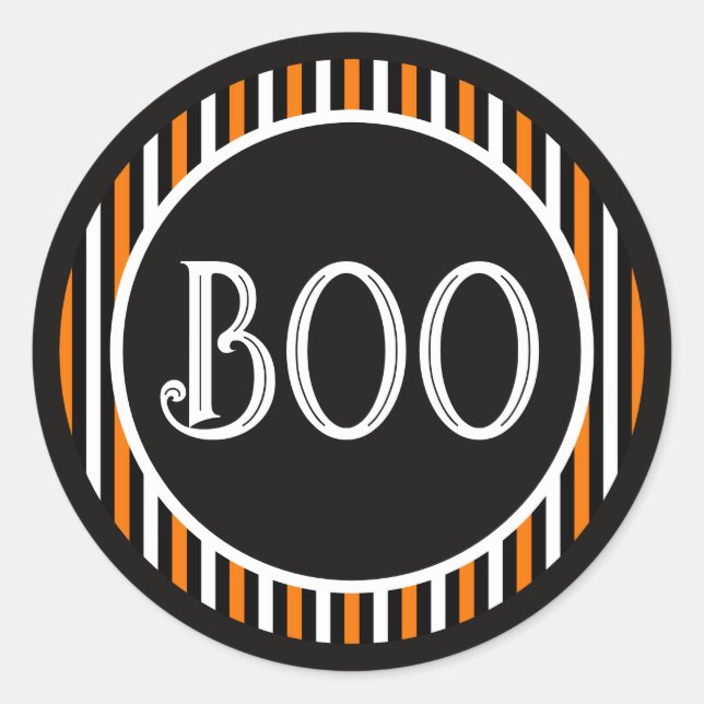 Orange & Black Halloween Carnaval Magic  Classic Round Sticker (Front)