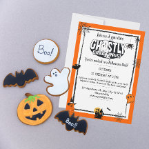 Orange Black Halloween Ghostly Greeting