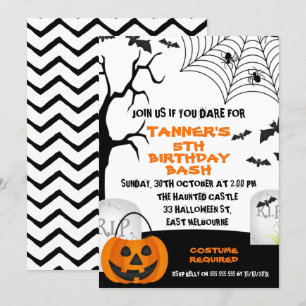 Orange Black Halloween Invitation Anniversaire
