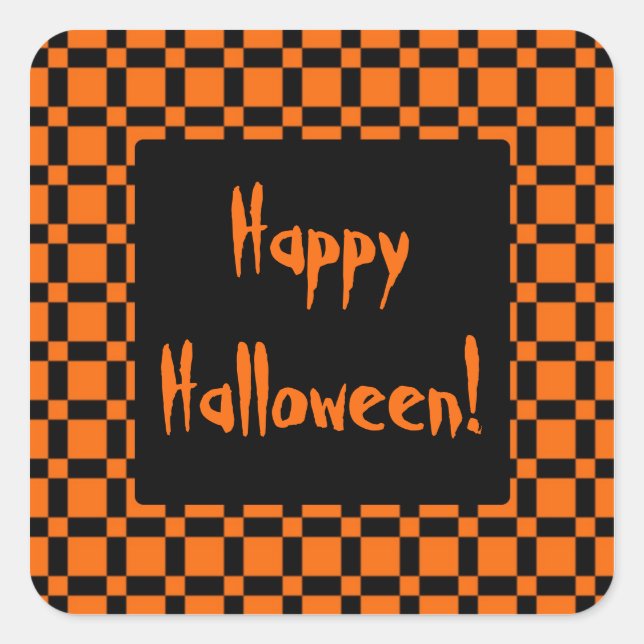 Orange & Black Halloween Sticker (Front)