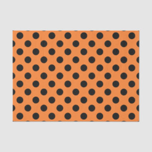 Orange & Black Large Polka Dot Tissue Paper