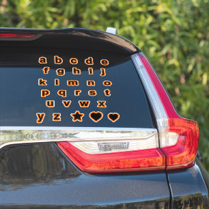 Orange Black Lower Case Text Letters Alphabet