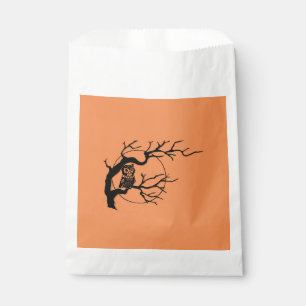 Orange & Black Owl Halloween Party Favour Bags