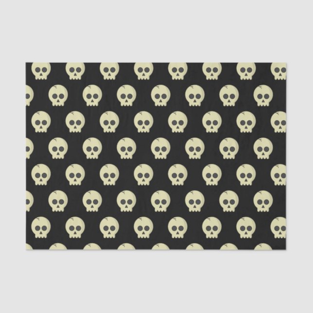 Orange Black Pattern skull Halloween party Tissue Paper (Front)