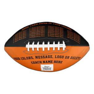 Orange Black, Personalized Football, Coach, Player Football