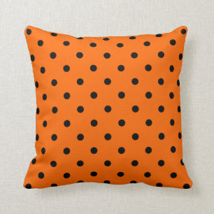 Orange/Black Polka Dots Pillow