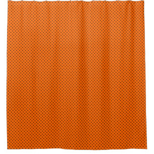 Orange/Black Polka Dots Shower Curtain