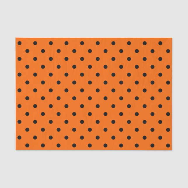 Orange/Black Polka Dots Tissue Paper (Front)