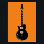 Orange Black Pop Art Electric Guitar Poster<br><div class="desc">Musical Instruments Graphic Designs Illustrations</div>