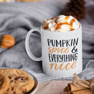 Orange & Black Pumpkin Spice Thanksgiving Quote Coffee Mug