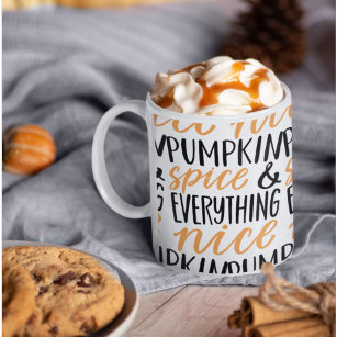 Orange & Black Pumpkin Spice Thanksgiving Quote Coffee Mug