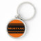 Orange Black Racing Stripe Mustang Keychain
