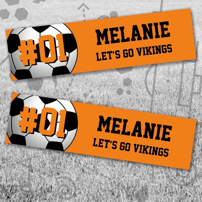 Orange Black Soccer Team Bumper Sticker (Orange and Black Soccer Let's Go Team Bumper Sticker. Celebrate your high school or college athlete.)