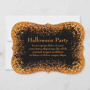 Orange/Black Sprinkle Illusion Halloween Invite