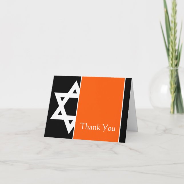 Orange Black Star de David Bar Mitzvah Merci (Devant)