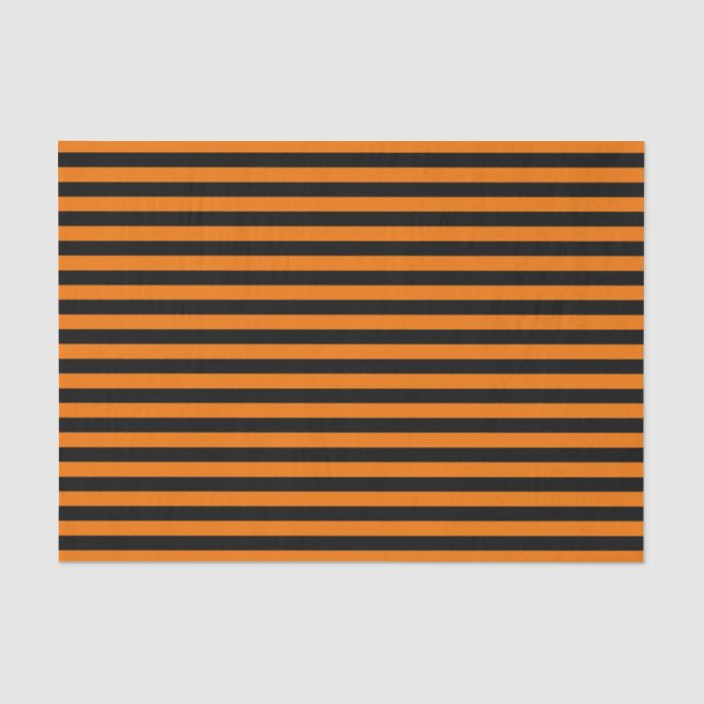 Orange & Black Striped Tissue Papers Tissue Paper (Front)