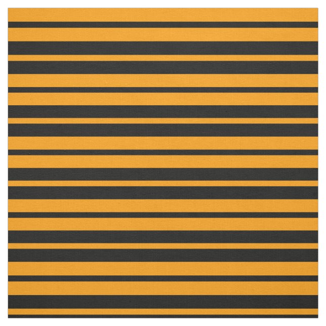 Orange Black Stripes Pattern Design Fabric (Swatch)