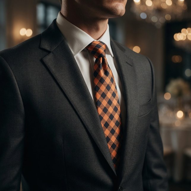 Orange Black Symmetrical Tie (Creator Uploaded)