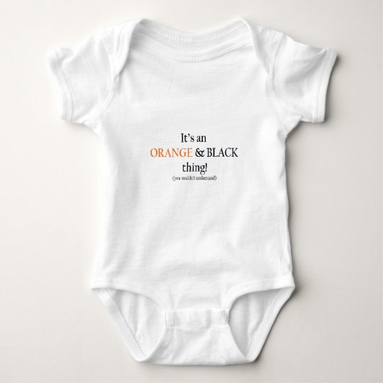 Orange & Black Thing Baby Bodysuit